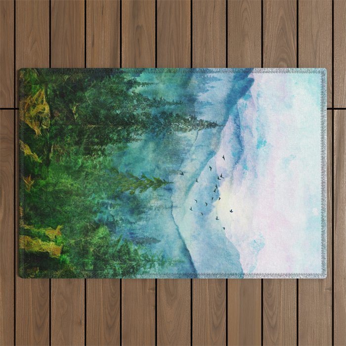 Spring Mountainscape Outdoor Rug Gallery Image 1