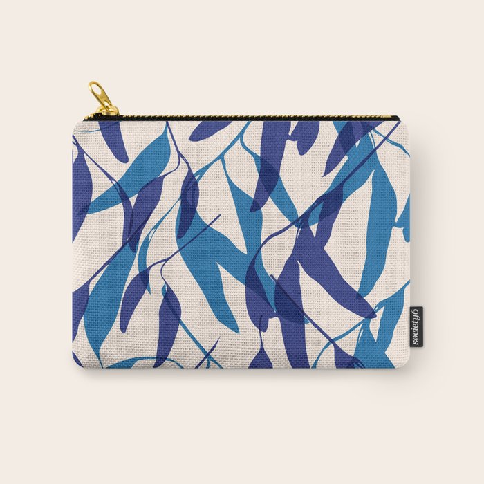 Gum leaves pattern in blue Carry All Pouch Gallery Image 1