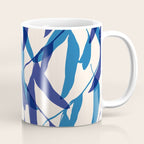 Gum leaves pattern in blue Coffee Mug Gallery Image 1