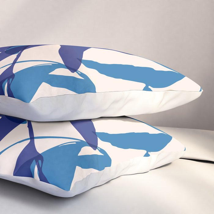 Gum leaves pattern in blue Pillow Sham Gallery Image 3