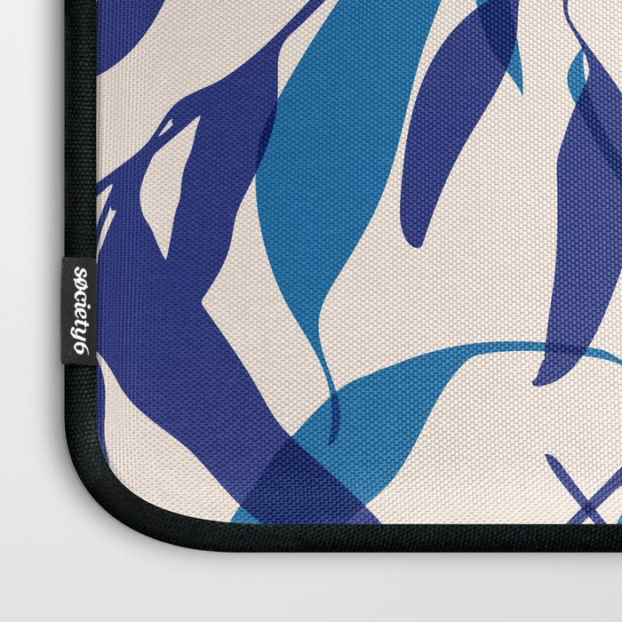 Gum leaves pattern in blue Laptop Sleeve Gallery Image 3