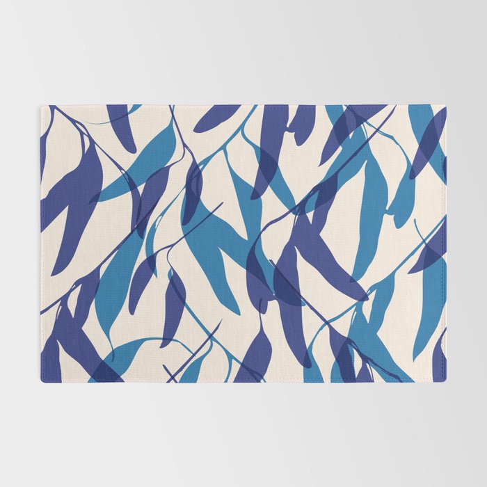 Gum leaves pattern in blue Rug Gallery Image 2
