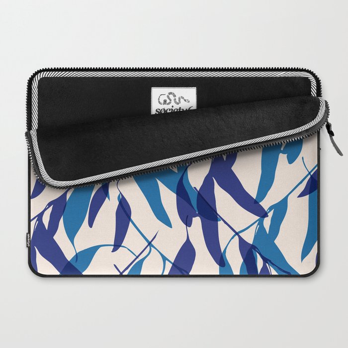 Gum leaves pattern in blue Laptop Sleeve Gallery Image 2