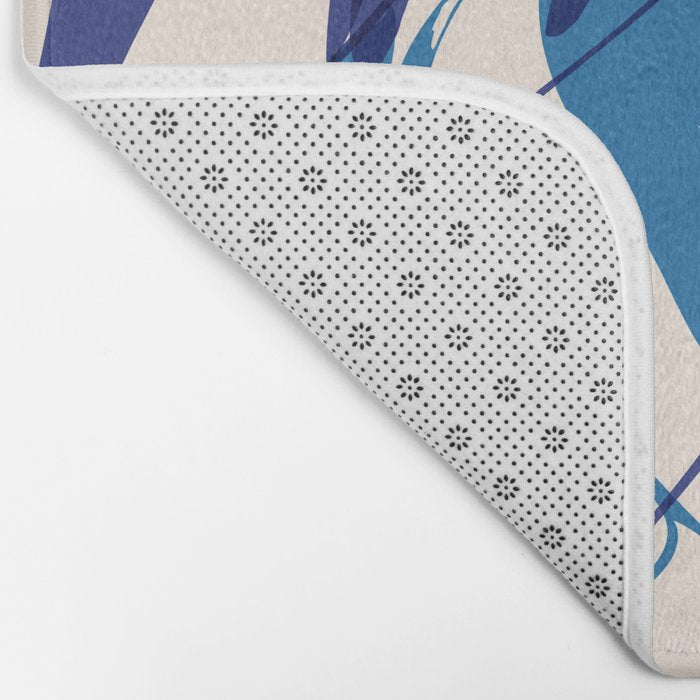 Gum leaves pattern in blue Bath Mat Gallery Image 2