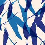Gum leaves pattern in blue Coffee Mug Gallery Image 2