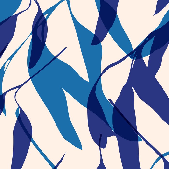 Gum leaves pattern in blue Coffee Mug Gallery Image 2