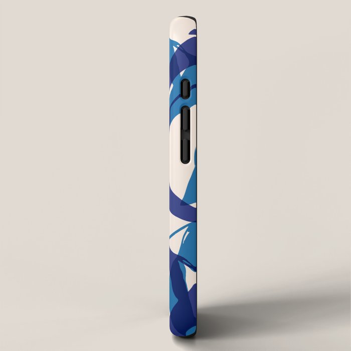 Gum leaves pattern in blue iPhone Case Gallery Image 2