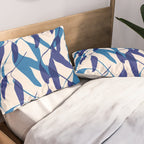 Gum leaves pattern in blue Pillow Sham Gallery Image 2