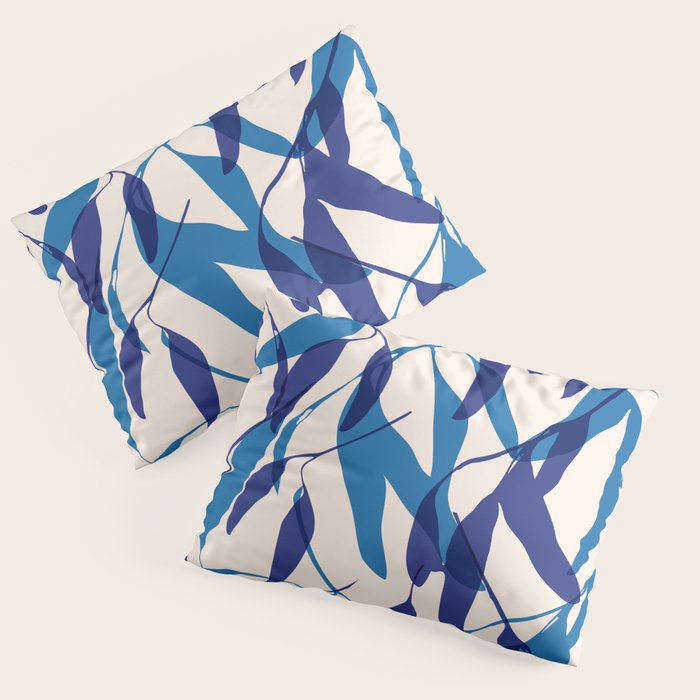 Gum leaves pattern in blue Pillow Sham Gallery Image 3