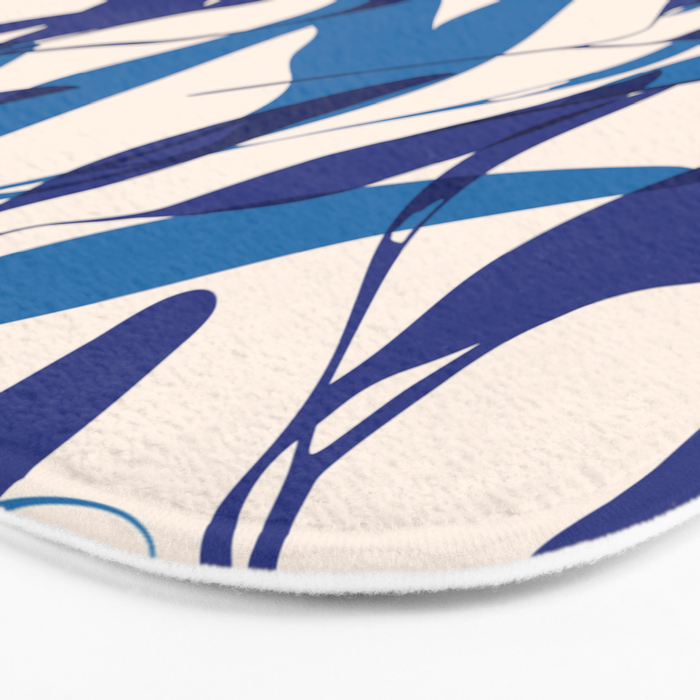 Gum leaves pattern in blue Bath Mat Gallery Image 3