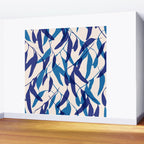 Gum leaves pattern in blue Wall Mural Gallery Image 2