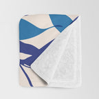 Gum leaves pattern in blue Throw Blanket Gallery Image 3