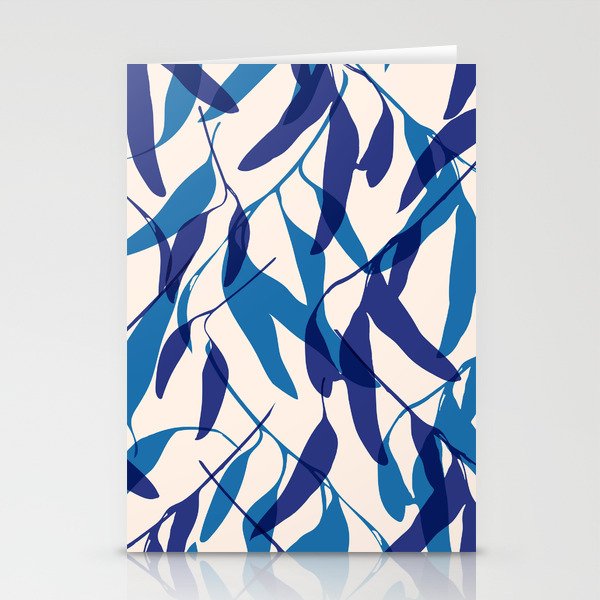 Gum leaves pattern in blue Stationery Card Gallery Image 2