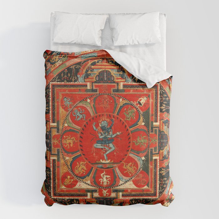 Shri Hevajra Nine Deity Manadala Duvet Cover Gallery Image 1