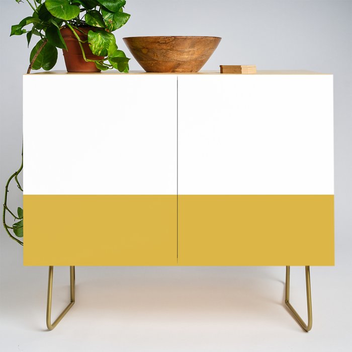 Mustard Yellow and White Solid Color Block Credenza Gallery Image 1