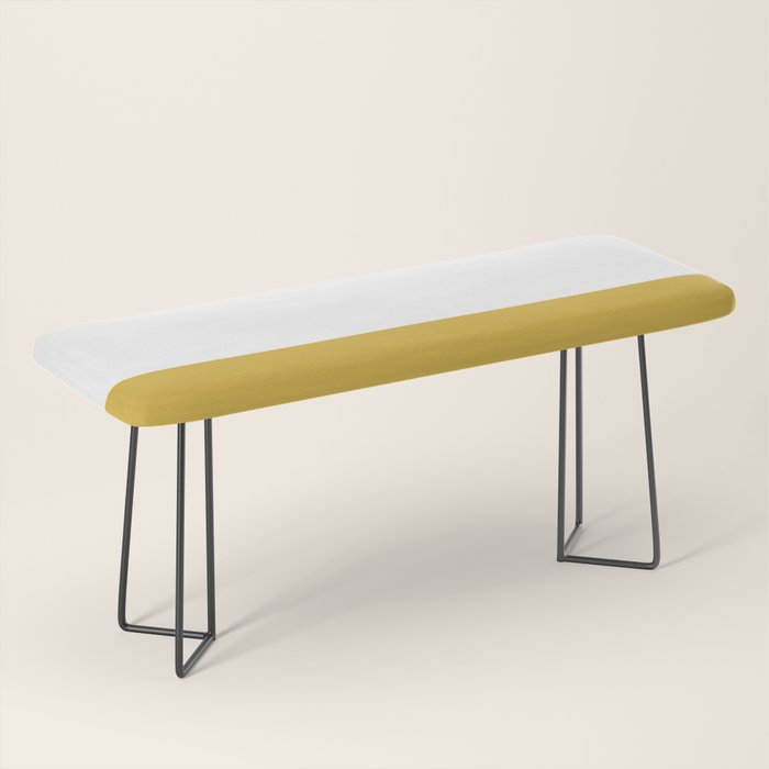 Mustard Yellow and White Solid Color Block Bench Gallery Image 1