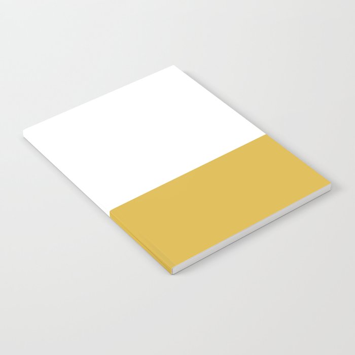 Mustard Yellow and White Solid Color Block Notebook Gallery Image 2