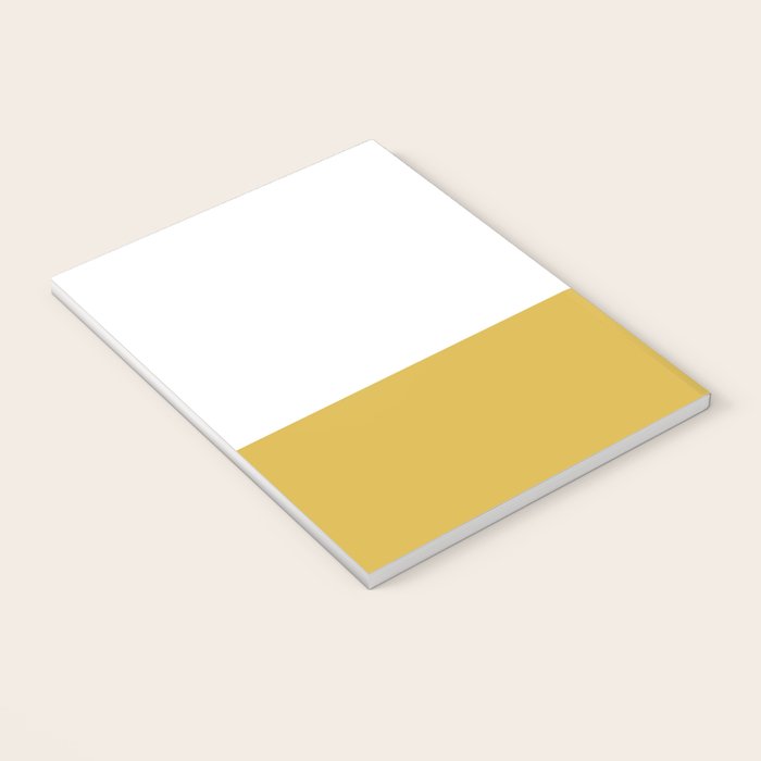 Mustard Yellow and White Solid Color Block Notebook Gallery Image 3