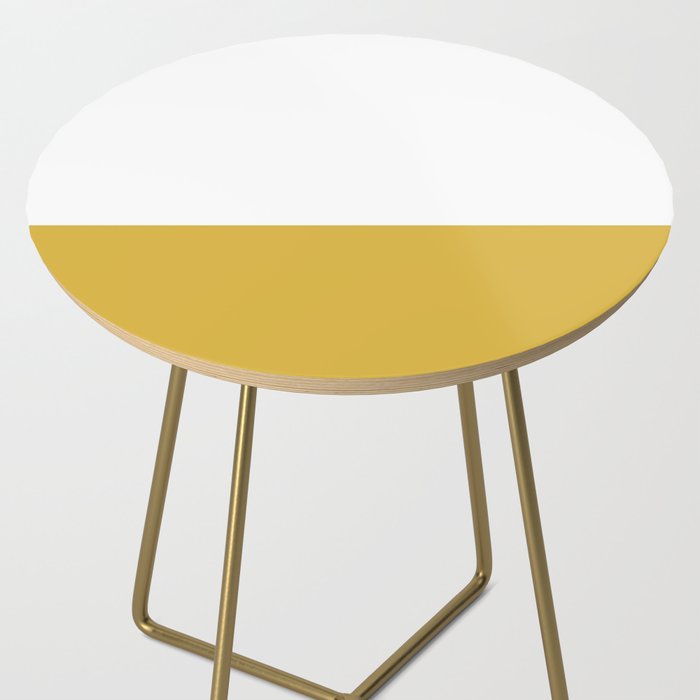 Mustard Yellow and White Solid Color Block Side Table Gallery Image 2