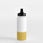 Mustard Yellow and White Solid Color Block Water Bottle Gallery Image 2