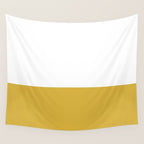 Mustard Yellow and White Solid Color Block Wall Tapestry Gallery Image 4