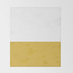 Mustard Yellow and White Solid Color Block Throw Blanket Gallery Image 2