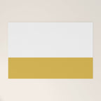 Mustard Yellow and White Solid Color Block Welcome Mat Gallery Image 1
