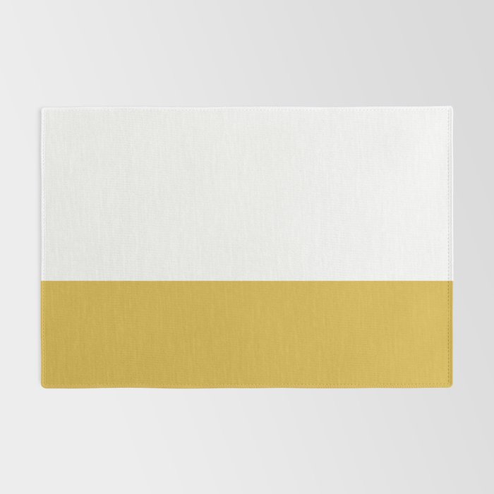 Mustard Yellow and White Solid Color Block Rug Gallery Image 2