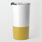 Mustard Yellow and White Solid Color Block Travel Mug Gallery Image 3