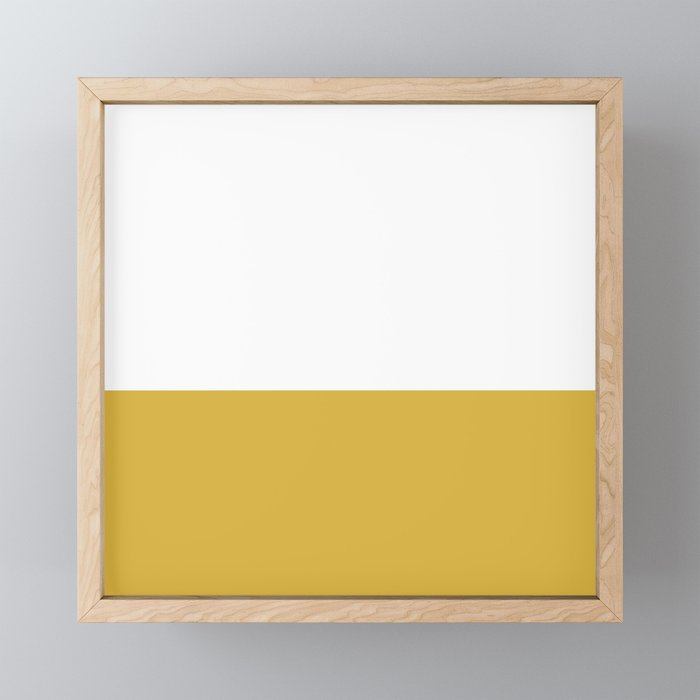 Mustard Yellow and White Solid Color Block Mini Art Print Gallery Image 1