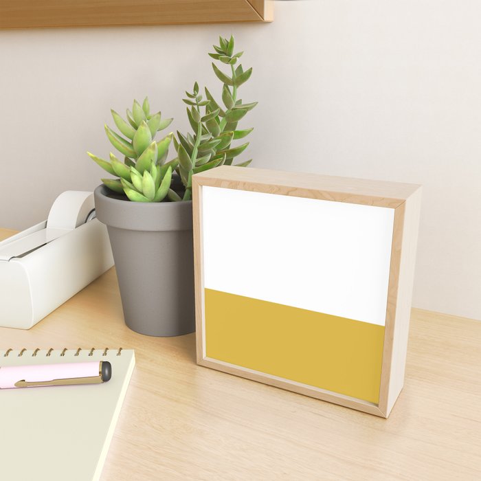 Mustard Yellow and White Solid Color Block Mini Art Print Gallery Image 2