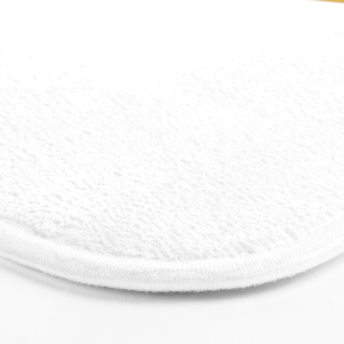 Mustard Yellow and White Solid Color Block Bath Mat Gallery Image 3