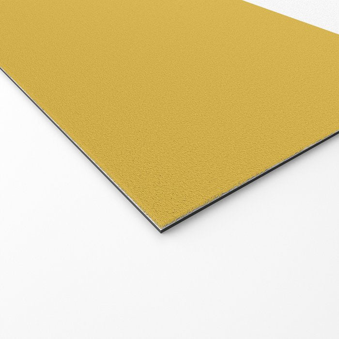 Mustard Yellow and White Solid Color Block Welcome Mat Gallery Image 2