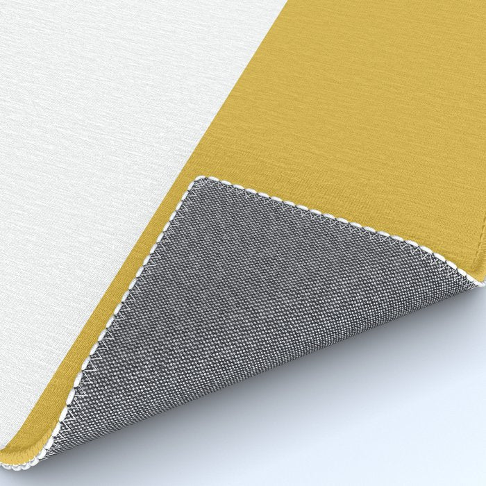 Mustard Yellow and White Solid Color Block Rug Gallery Image 4