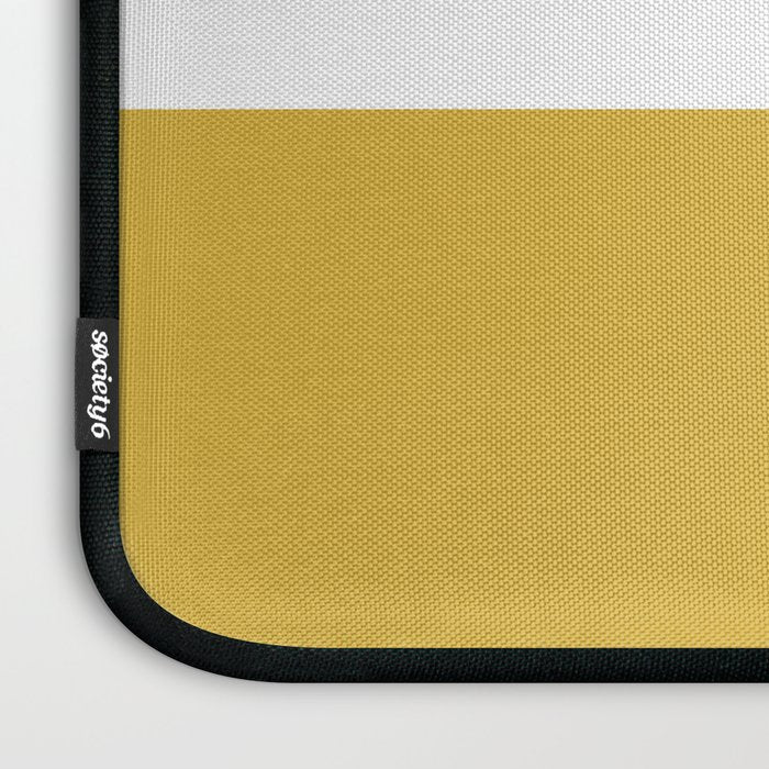 Mustard Yellow and White Solid Color Block Laptop Sleeve Gallery Image 3