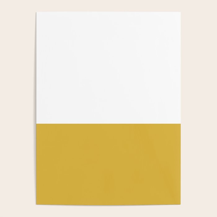 Mustard Yellow and White Solid Color Block Poster Gallery Image 4