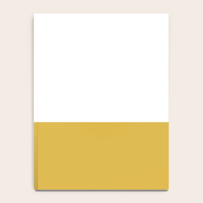 Mustard Yellow and White Solid Color Block Notebook Gallery Image 4