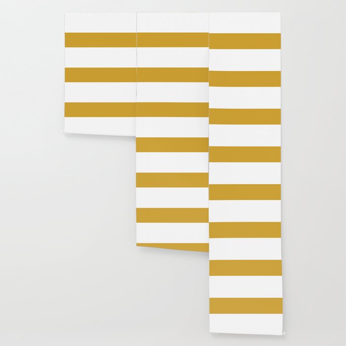 Mustard Yellow and White Solid Color Block Wallpaper Gallery Image 3