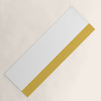 Mustard Yellow and White Solid Color Block Yoga Mat Gallery Image 1