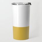 Mustard Yellow and White Solid Color Block Travel Mug Gallery Image 2