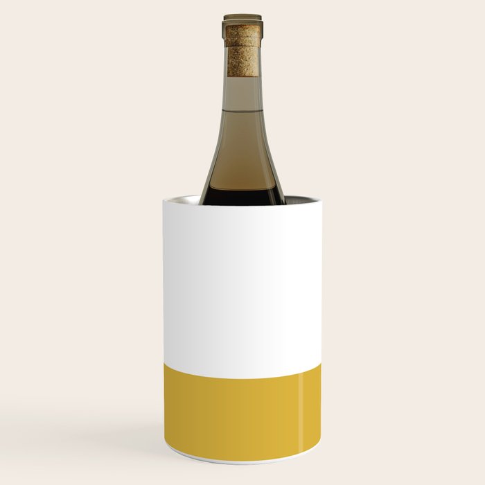 Mustard Yellow and White Solid Color Block Wine Chiller Gallery Image 2