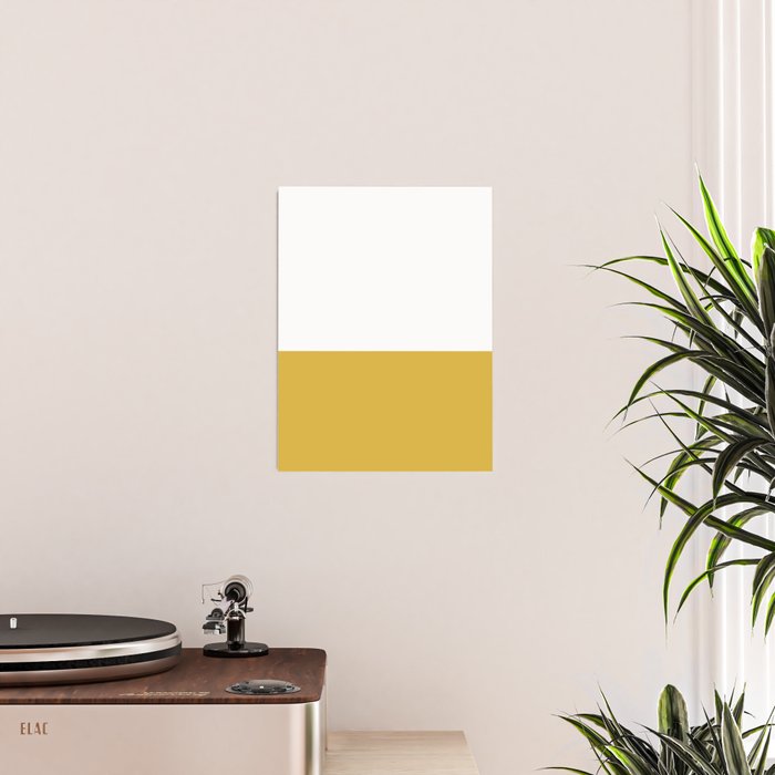 Mustard Yellow and White Solid Color Block Poster Gallery Image 2