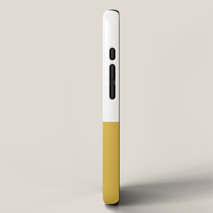 Mustard Yellow and White Solid Color Block iPhone Case Gallery Image 2