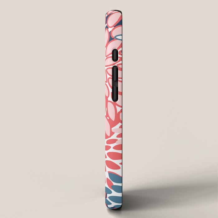 Modern Floral Prints, Coral and Navy iPhone Case Gallery Image 2