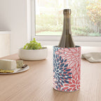 Modern Floral Prints, Coral and Navy Wine Chiller Gallery Image 4
