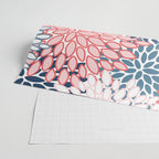 Modern Floral Prints, Coral and Navy Wrapping Paper Gallery Image 2
