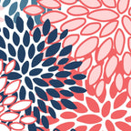 Modern Floral Prints, Coral and Navy Coffee Mug Gallery Image 2