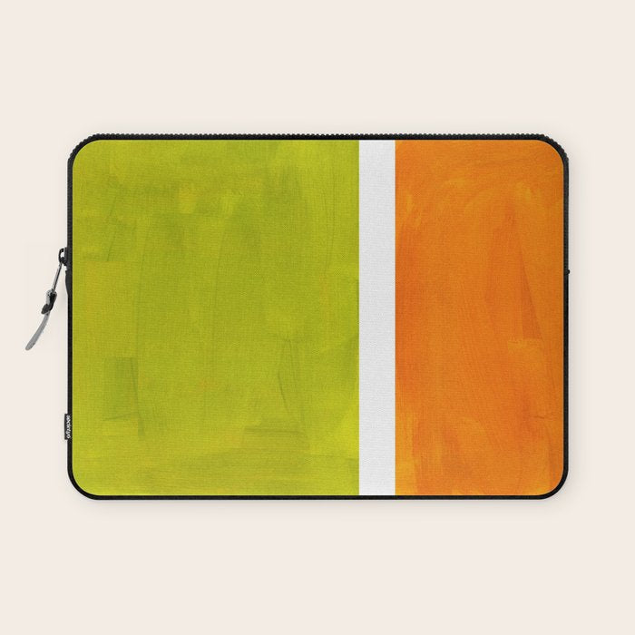 Retro Lime Green Minimalist Abstract Color Block Rothko Midcentury Modern Art Laptop Sleeve Gallery Image 1