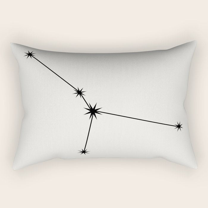 Cancer Zodiac Star Constellation Line Art White Rectangular Pillow Gallery Image 2