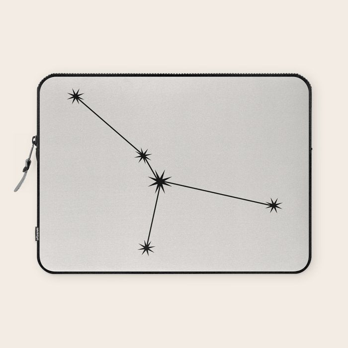 Cancer Zodiac Star Constellation Line Art White Laptop Sleeve Gallery Image 1